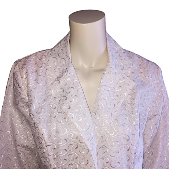 Gorgeous eyelet Tudor Court By Haband crisp white blazer Size L - Picture 3 of 14